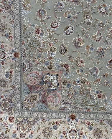 1500 reed Persian rug on the showroom floor in Dandenong