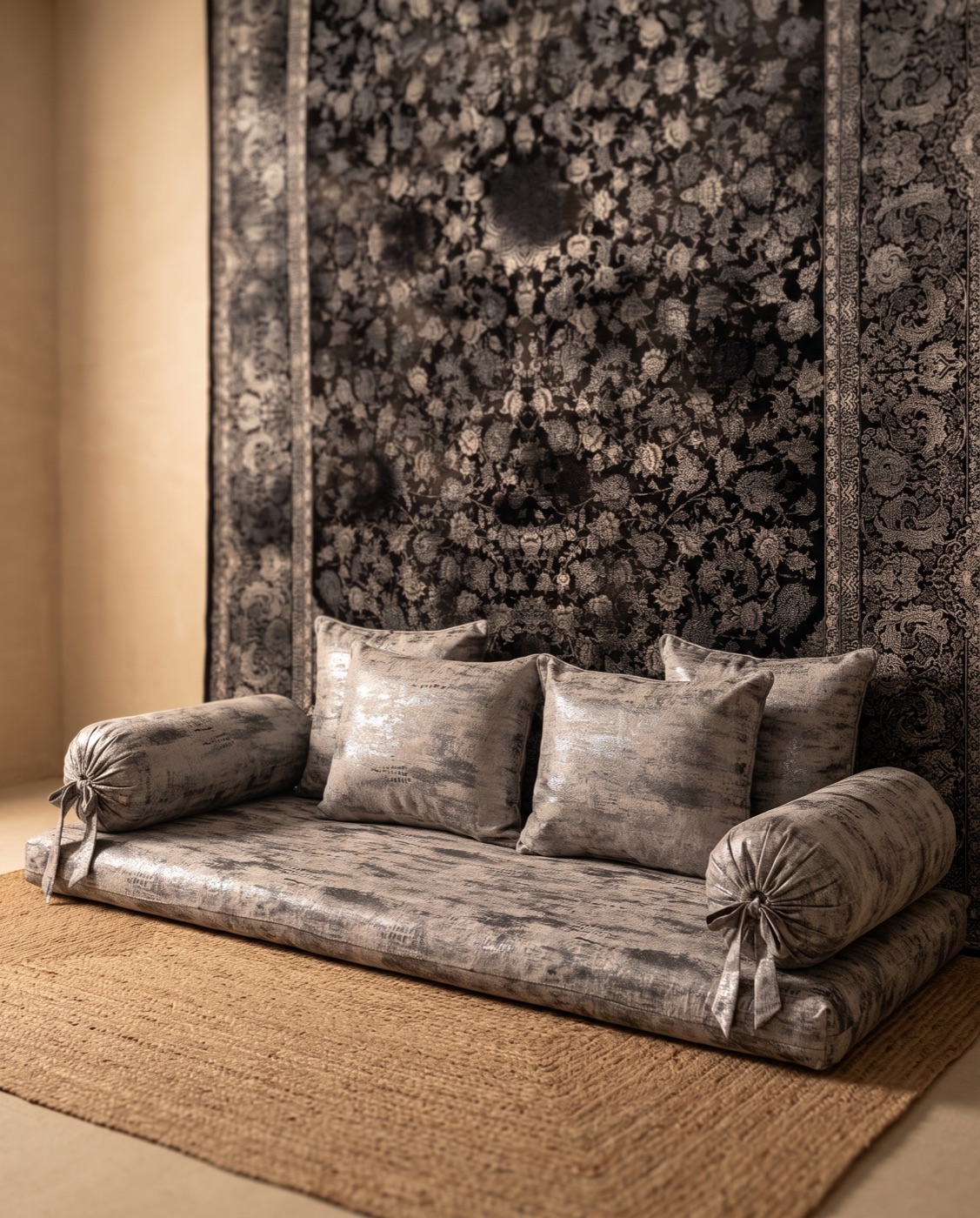 Toshak cushions in rich fabric