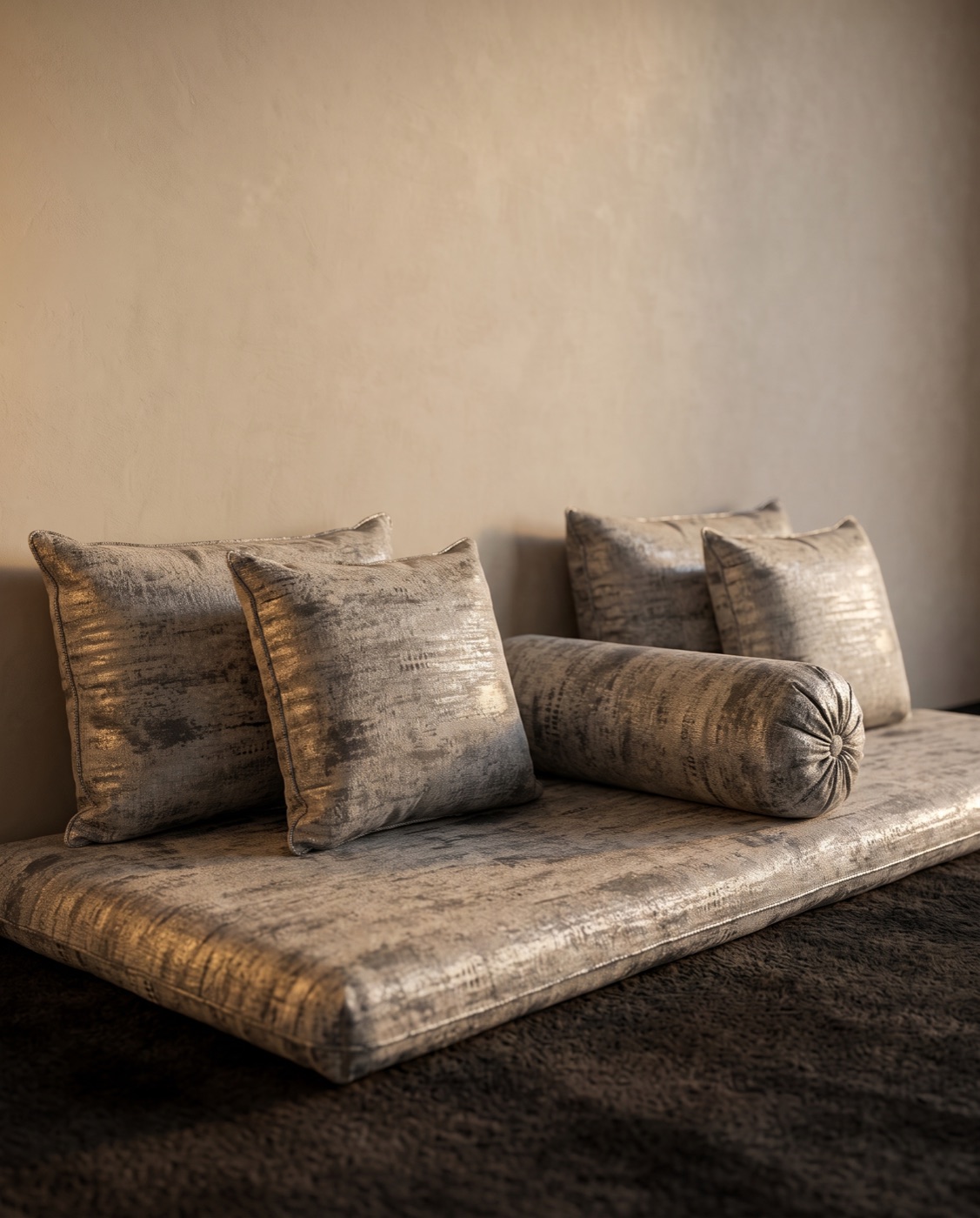Handmade toshak set styled with rugs